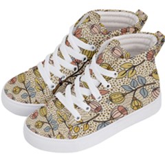 Seamless Pattern With Flower Bird Kids  Hi-top Skate Sneakers by Pakemis