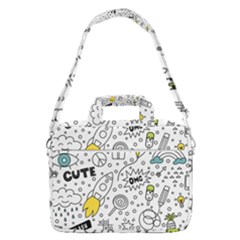 Set Cute Colorful Doodle Hand Drawing Macbook Pro 16  Shoulder Laptop Bag by Pakemis