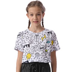 Set Cute Colorful Doodle Hand Drawing Kids  Basic Tee by Pakemis