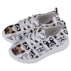 Dog French Bulldog Seamless Pattern Face Head Kids  Lightweight Sports Shoes by Pakemis