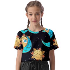 Seamless Pattern With Sun Moon Children Kids  Basic Tee by Pakemis