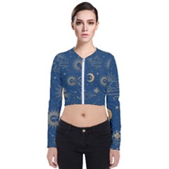 Seamless-galaxy-pattern Long Sleeve Zip Up Bomber Jacket by Pakemis