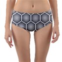 Halftone-tech-hexagons-seamless-pattern Reversible Mid-Waist Bikini Bottoms View3