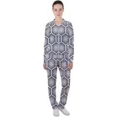 Halftone-tech-hexagons-seamless-pattern Casual Jacket And Pants Set by Pakemis