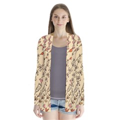 Seamless-pattern-with-different-flowers Drape Collar Cardigan by Pakemis