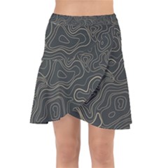 Damask-seamless-pattern Wrap Front Skirt by Pakemis