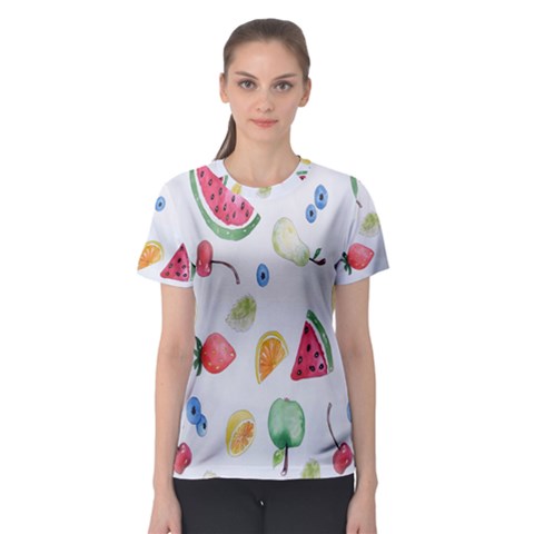 Fruit Summer Vitamin Watercolor Women s Sport Mesh Tee by artworkshop