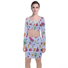 Fruit Summer Vitamin Watercolor Top And Skirt Sets by artworkshop