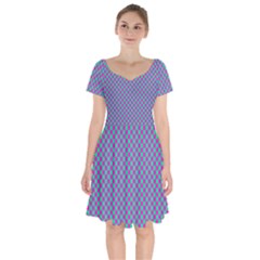 Pattern Short Sleeve Bardot Dress by gasi