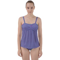 Pattern Twist Front Tankini Set by gasi