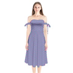 Pattern Shoulder Tie Bardot Midi Dress by gasi