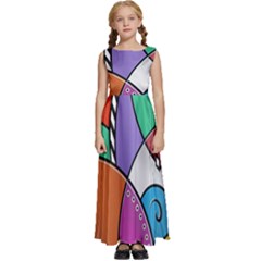 Modern Art Kids  Satin Sleeveless Maxi Dress by gasi