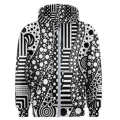 Black And White Men s Zipper Hoodie by gasi