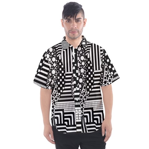 Black And White Men s Short Sleeve Shirt by gasi