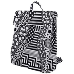 Black And White Flap Top Backpack by gasi