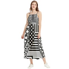 Black And White Boho Sleeveless Summer Dress by gasi