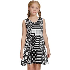 Black And White Kids  Sleeveless Tiered Mini Dress by gasi