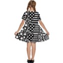 Black and white Kids  Short Sleeve Tiered Mini Dress View4