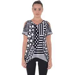 Black And White Cut Out Side Drop Tee by gasi