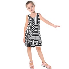 Black And White Kids  Sleeveless Dress by gasi