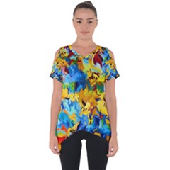 Abstract Art Cut Out Side Drop Tee by gasi