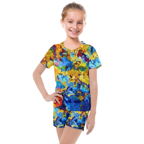 Abstract Art Kids  Mesh Tee And Shorts Set by gasi