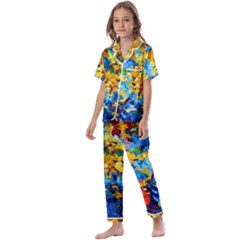 Abstract Art Kids  Satin Short Sleeve Pajamas Set by gasi