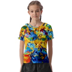 Abstract Art Kids  Frill Chiffon Blouse by gasi