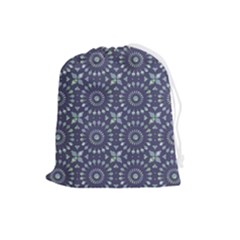 Kaleidoscope Deep Purple Drawstring Pouch (large) by Mazipoodles