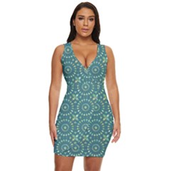 Kaleidoscope Hunter Green Draped Bodycon Dress by Mazipoodles