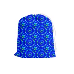 Kaleidoscope Royal Blue Drawstring Pouch (large) by Mazipoodles