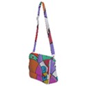 Modern art Shoulder Bag with Back Zipper View2