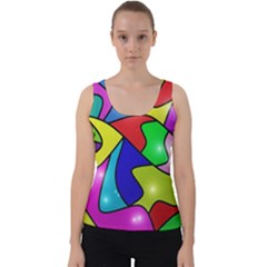 Colorful Abstract Art Velvet Tank Top by gasi