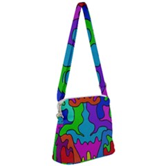 Colorful Design Zipper Messenger Bag by gasi