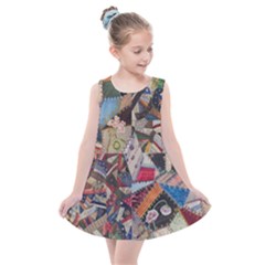 Background Embroidery Pattern Stitches Abstract Kids  Summer Dress by Uceng