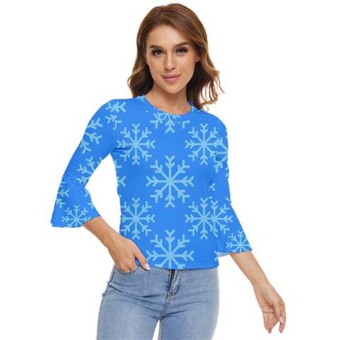 Holiday Celebration Decoration Background Christmas Bell Sleeve Top by Uceng