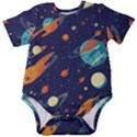 Space Galaxy Planet Universe Stars Night Fantasy Baby Short Sleeve Onesie Bodysuit View1