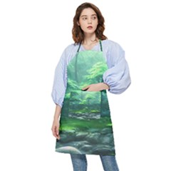 River Forest Woods Nature Rocks Japan Fantasy Pocket Apron by Uceng