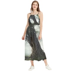 Trees Forest Woods Drawing Fantasy Dream Boho Sleeveless Summer Dress by Uceng