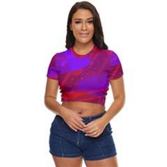 Background Pattern Purple Texture Design Wallpaper Side Button Cropped Tee by Uceng