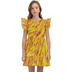 Red Yellow Abstract Wallpapers Abstracts Liquids Kids  Winged Sleeve Dress by Uceng