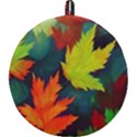 Leaves Foliage Autumn Nature Forest Fall Round Trivet View1