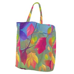 Leaves Foliage Autumn Branch Trees Nature Forest Giant Grocery Tote by Uceng