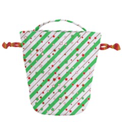 Christmas Paper Stars Pattern Texture Background Colorful Colors Seamless Drawstring Bucket Bag by Uceng