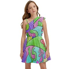 Colorful Stylish Design Kids  One Shoulder Party Dress by gasi