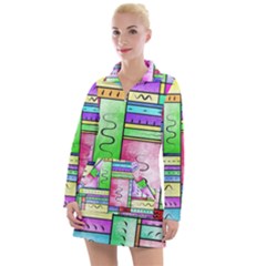 Colorful Pattern Women s Long Sleeve Casual Dress by gasi