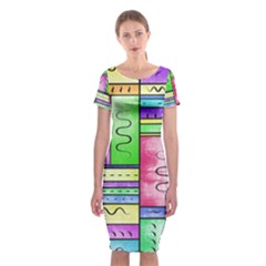 Colorful Pattern Classic Short Sleeve Midi Dress by gasi