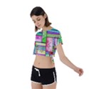 Colorful pattern Tie Back Short Sleeve Crop Tee View2