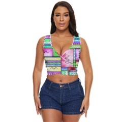 Colorful Pattern Women s Sleeveless Wrap Top by gasi