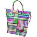 Colorful Stylish design Buckle Top Tote Bag View2